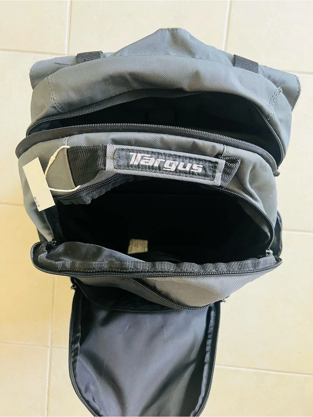 Targus Gray and Black Large Travel Backpack 5 layers